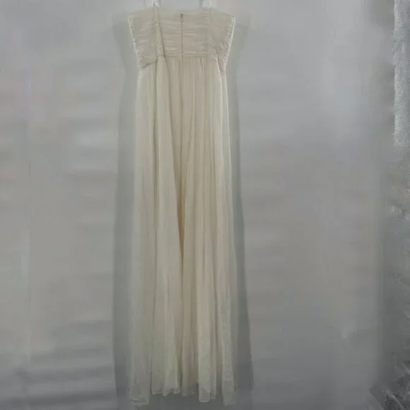 Fancy Schmancy cream long dress gown size 2 - Picture 4 of 7